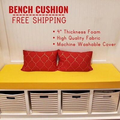 4" thick - Custom Bench Cushion with Sunbrella Fabric - image1